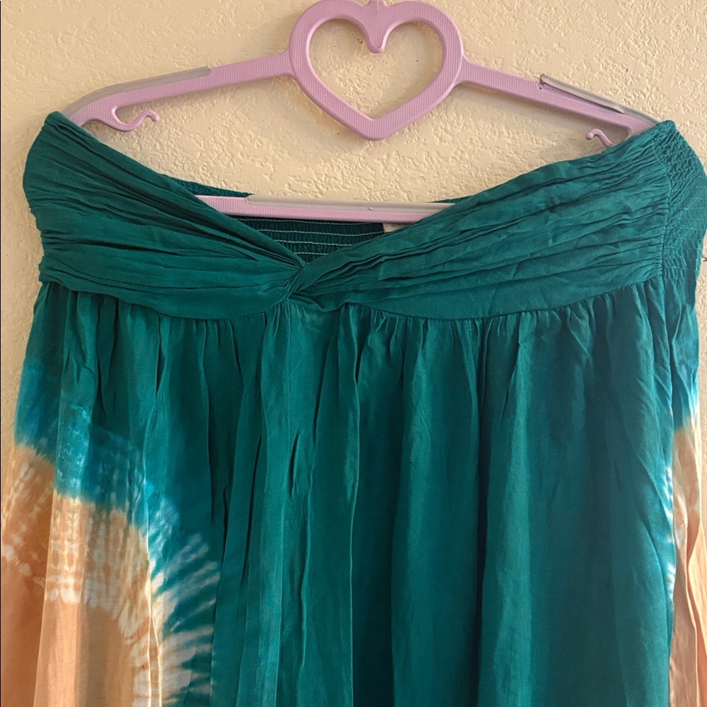 Indah Teal and Tan Maxi 👗 - Picture 4 of 7